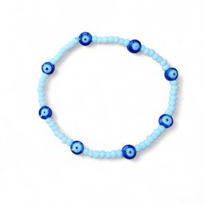 Blue Evil Eye Beaded Bracelet